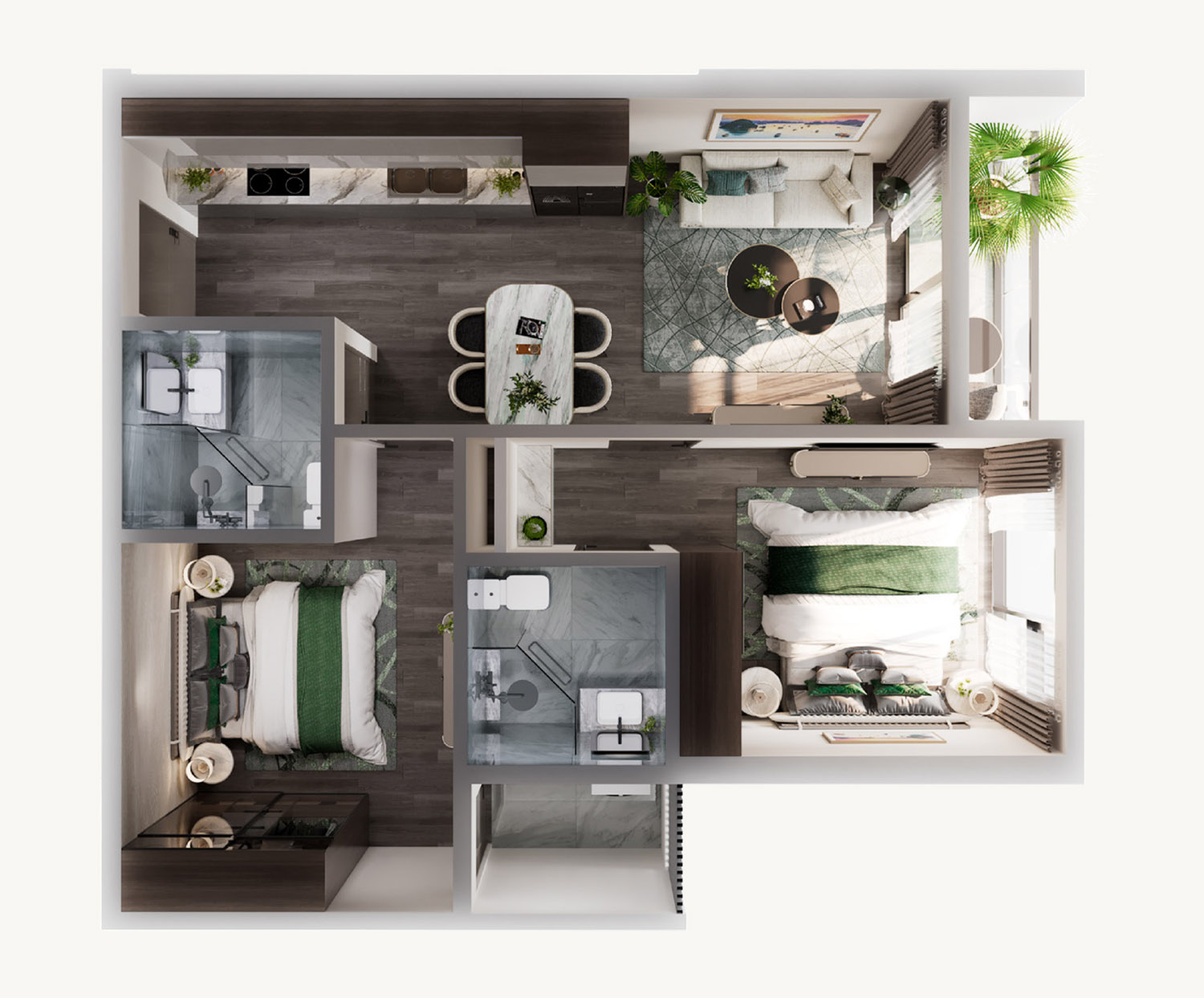 Căn hộ 2 Phòng Ngủ Imperia Ocean City