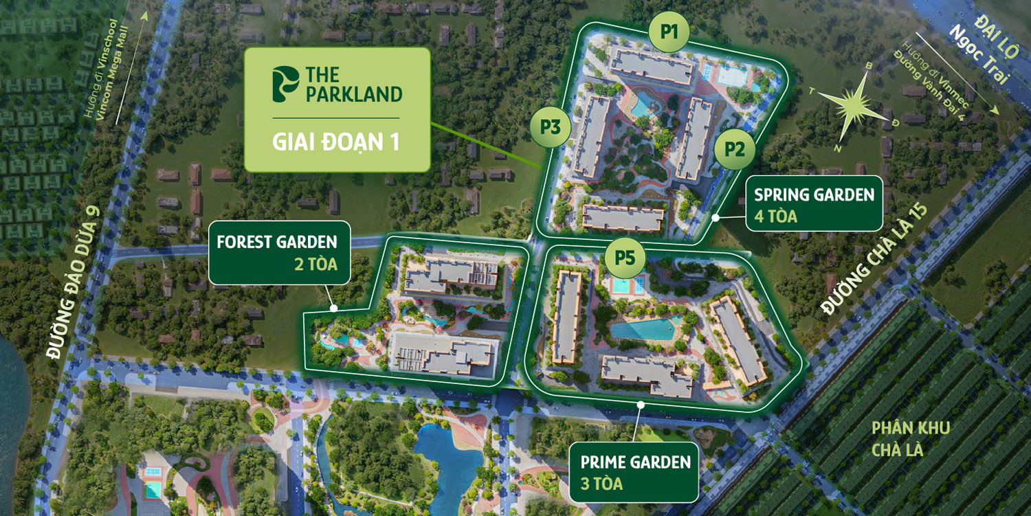 Mặt bằng phân khu The Parkland