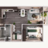 Căn hộ 1 phòng ngủ The Parkland có diện tích thông thủy 47 m²