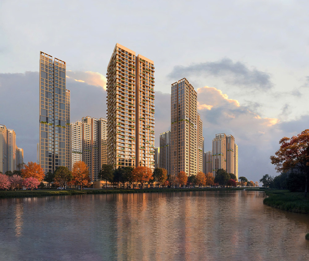 Hình ảnh tổng quan phân khu The Parkland trong Imperia Ocean City