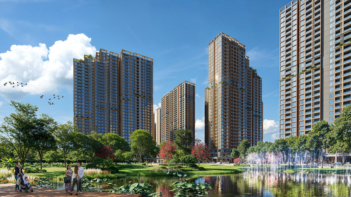 Quảng trường trung tâm, bãi cỏ sự kiện và khán đài ngoài trời